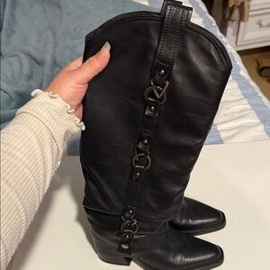 Black Leather Women's Boots